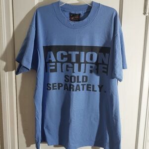 Vintage "Action Figure Sold Separately" Made USA Size Large Dadcore Nerdy Geek